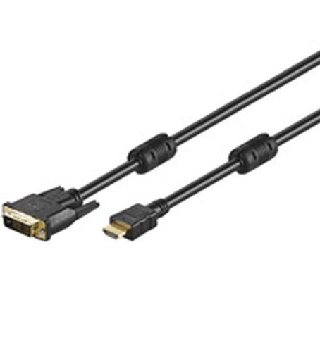 Goobay DVI-D to HDMI Adapter Cable (black, 3 meters, gold-plated)