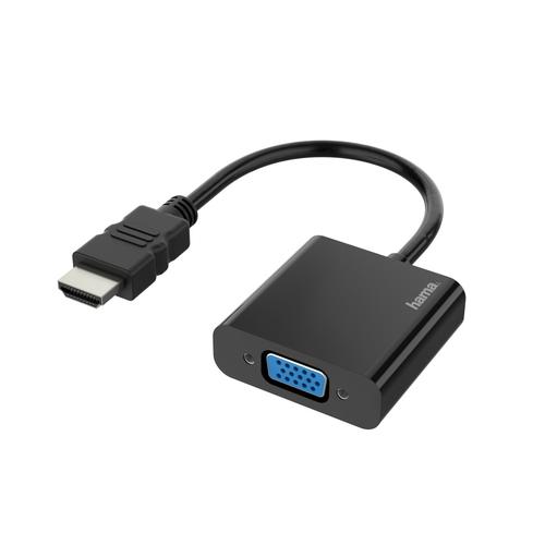 Hama 00200343 video cable adapter, 0.15 m, HDMI Type A (Standard) to VGA (D-Sub), Black