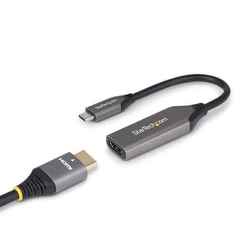 StarTech.com USB-C to HDMI Adapter, 8K 60Hz / 4K 120Hz, Thunderbolt / USB4 Compatible, USB C to HDMI 2.1 Converter, HDR10+, 7.9in (20cm) Cable