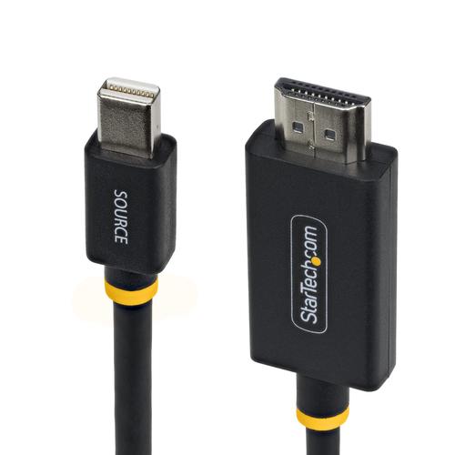StarTech.com 2m (6ft) Mini DisplayPort to HDMI Adapter Cable, 4K 60Hz with HBR3/HDCP 2.3/DPCP, MDP to HDMI 2.0, Active Video Converter, Mini DisplayPort Desktop to HDMI Monitor