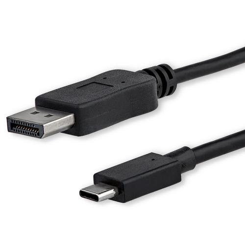 StarTech.com 3.3ft (1m) USB C to DisplayPort 1.2 Cable 4K 60Hz - USB-C to DisplayPort Adapter Cable - HBR2 - USB Type-C DP Alt Mode to DP Monitor Video Cable - Works with Thunderbolt - Black