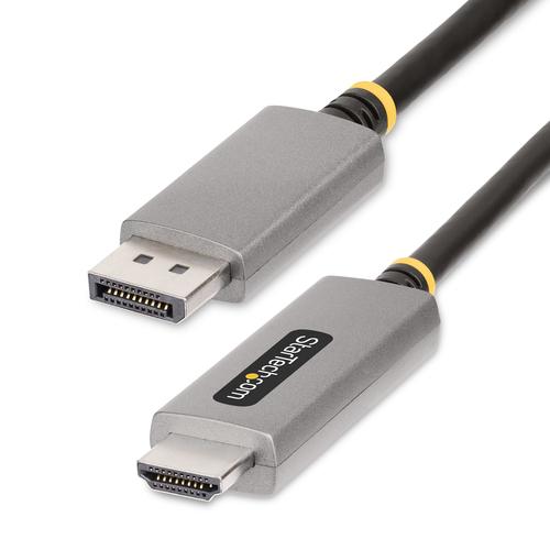 StarTech.com 6.6ft (2m) DisplayPort to HDMI Adapter Cable, 8K 60Hz, 4K 144Hz, HDR10, DP 1.4 to HDMI 2.1 Active Video Converter, DisplayPort Desktop to HDMI Monitor, M/M - DP to HDMI Cord