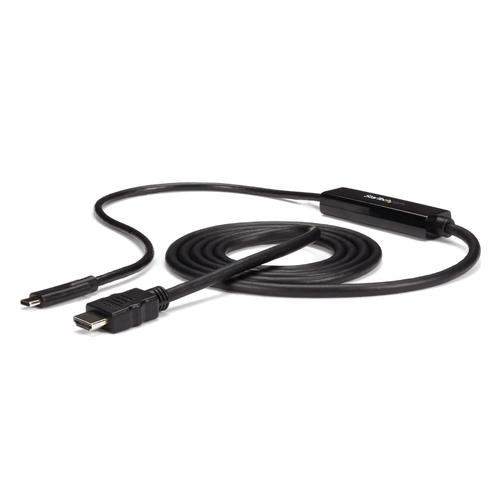 StarTech.com 6 ft (2 m) USB-C to HDMI Cable – 4K 30Hz USB Type-C to HDMI Video Display Converter – USB-C DP Alt Mode to HDMI Monitor Adapter Cord – Thunderbolt Compatible