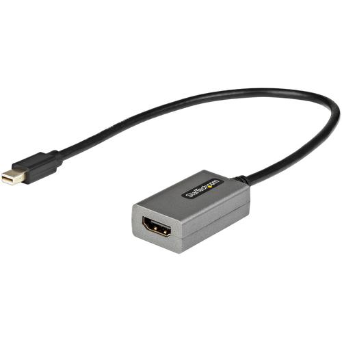 StarTech.com Mini DisplayPort to HDMI Adapter - mDP to HDMI Adapter Dongle - 1080p - Mini DisplayPort 1.2 to HDMI Monitor/Display - Mini DP to HDMI Video Converter - 12 Long Attached Cable - Upgraded