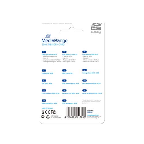 MediaRange SD Card 16GB SDHC Class 10