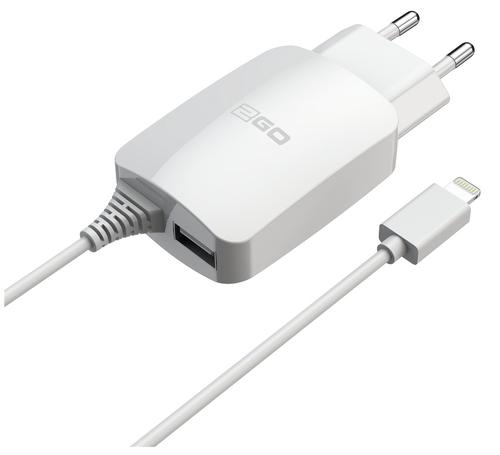 2GO 12W Lightning + 1x USB charger, 140cm white cable