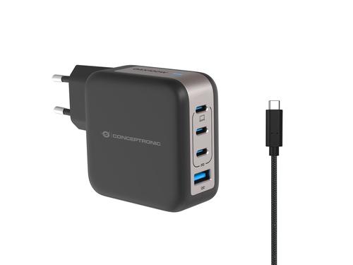 Conceptronic 4-Port GaN Charger 3xUSB-C/1xA100WPD3.0/PPS sw