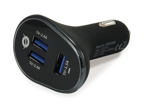 Conceptronic Car Charger 3-Port 3xUSB-A 31.5W sw