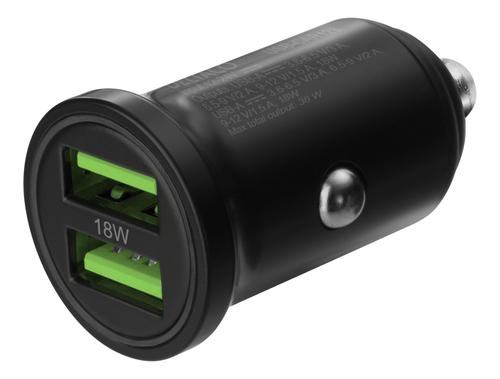 Deltaco USB-CAR128 mobile device charger Universal Black Cigar lighter Fast charging Auto