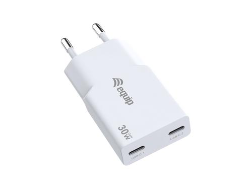 Equip Charger 2-Port USB-C PD3.0 GaN Slim 30W ÜSS white