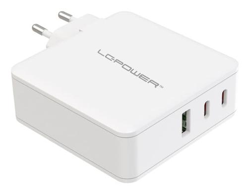 LC-POWER LC-GAN-100 mobile device charger, universal, white, AC fast charging, for indoor use
