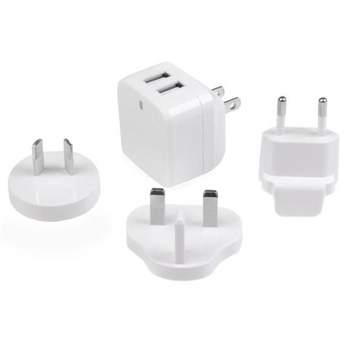 StarTech.com Dual-Port USB Wall Charger - International Travel - 17W/3.4A - White