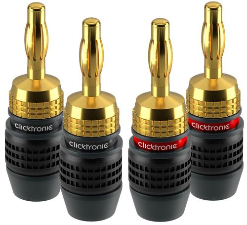 Clicktronic 52546 wire connector Banana plug Black, Gold