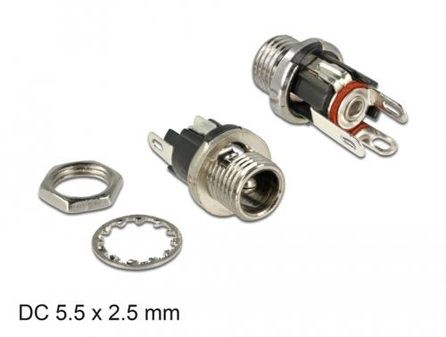 Delock DC 5.5x2.5x9.5mm screw connector for installation