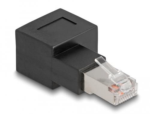 Delock RJ45 plug to RJ45 B adapter Cat.6A 90° to the right