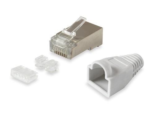 Equip Cat6 shielded RJ45 connector set, 100pcs, transparent polybag