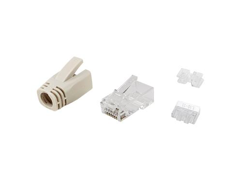 Equip Cat6a unshielded connector set RJ45 100pcs transparent polybag