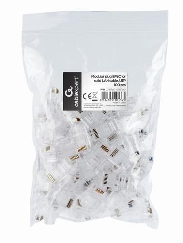 Gembird LC-8P8C-001/100 wire connector, 8P8C (RJ-45), transparent