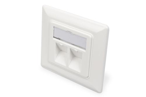 Digitus Frame + Plate 80x80mm for 3 Keystone Modules white