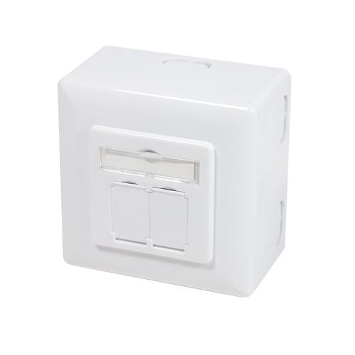 Logilink CAT 6 Shielded Outlet Box Fully Grommeted RAL 9003