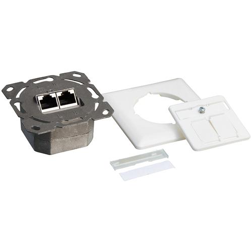 Logilink Cat.6A connector, 2x RJ45, white, horizontal