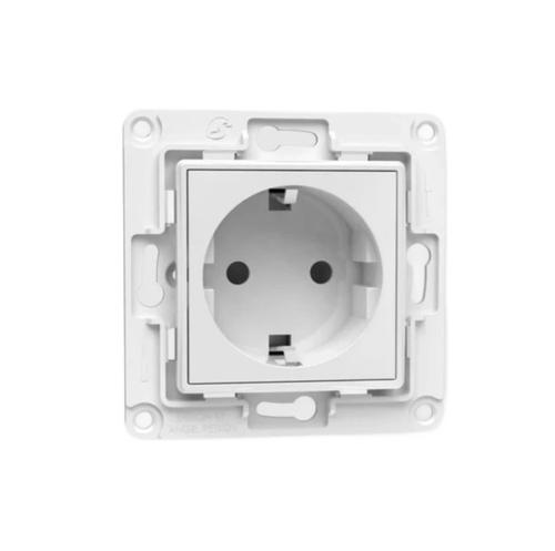 Shelly Wall socket, EU socket-outlet, Type E, White