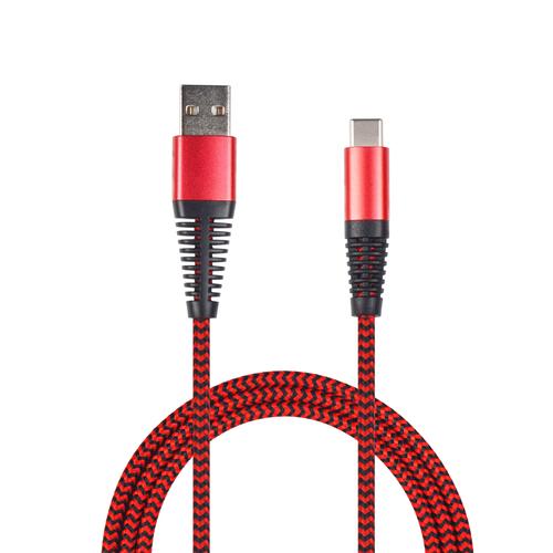 2GO USB Charging/Data Cable USB Type-C 3.1 Nylon 100cm red