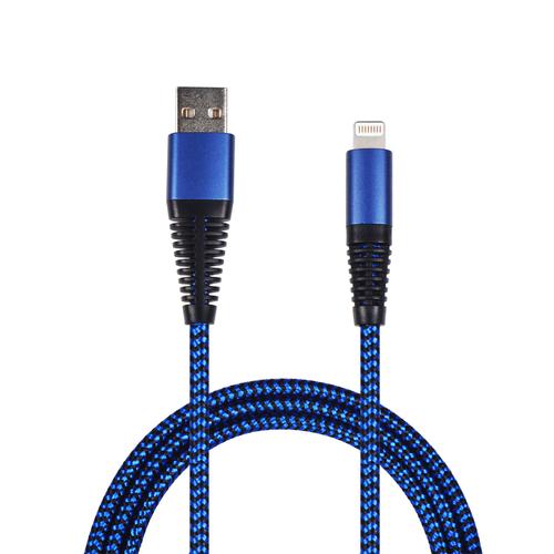 2GO USB charging/data cable Lightning 1m Nylon blue PET packaging.