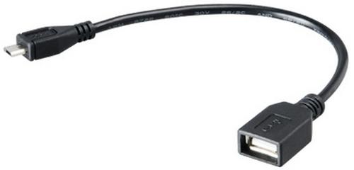 Akasa 15cm Micro USB to USB2.0 A cable, 0.15 m, Micro-USB A USB A, Black