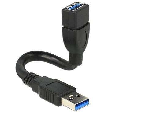 Delock USB3.0 Version A - A Straight/Right Angle 0.15m black ShapeC
