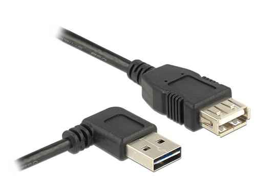 Delock USB Version A - A Straight/Butt 1.00m 90° sw Easy USB