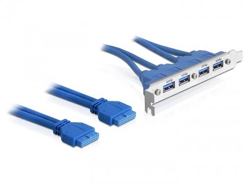 Delock Slotblech USB3.0 19-Pin Header