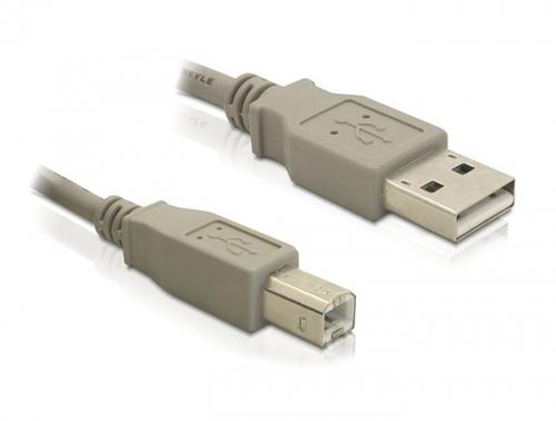 Delock USB Cable A - B St/St 1.80m grey