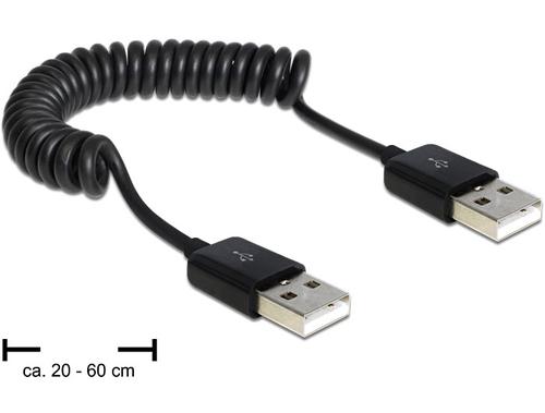 Delock USB Cable A - A St/St 0.20m-0.60m Spiral sw