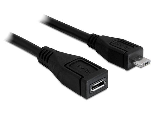Delock USB Cable Micro-B - Micro-B St/Bu 1.00m black