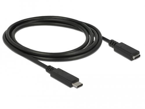 Delock USB 3.2 Gen 1 Extension Cable, USB-C Male to USB-C Female (Black, 1.5 Meters, SuperSpeed)