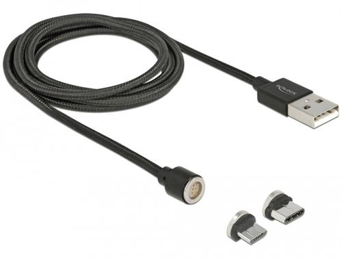 Delock Magnetic USB cable set Micro-B/USB-C
