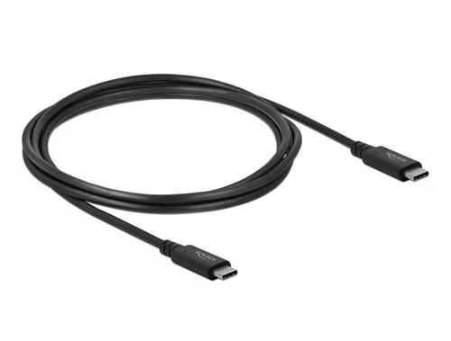 Delock USB4 Gen 2x2 Cable, USB-C Male to USB-C Male (black, 2 meters, PD, charging up to 100 watts)
