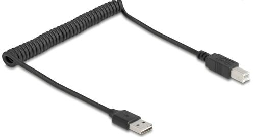 Delock Spiral cable EASY-USB 2.0 Type-A plug to USB Type-B