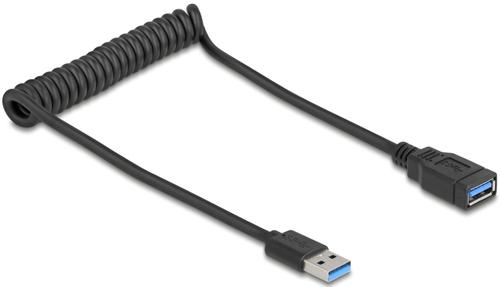 Delock USB 5 Gbps Spiral Cable Type-A Plug to Type-A Socket