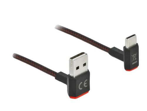 Delock USB-A 2.0 connector to USB-C connector bent 0.5m SW