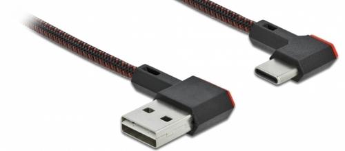 Delock USB-A 2.0 plug USB-C angled plug 0.2m black