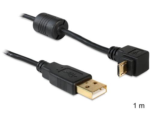 Delock USB Cable A - Micro-B 90° St/St 1.00m sw