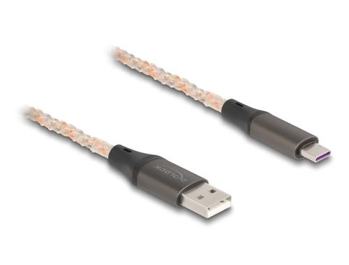 Delock USB 2.0 Type-A to USB Type-C cable with RGB lighting