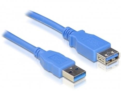 Delock USB3.0 Version A - A Straight/Right-Angle 5.00m blue