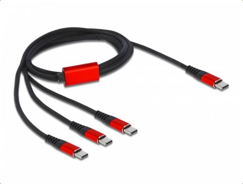Delock USB 3 in 1 USB Type-C to 3 x USB Type-C 1m