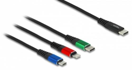 Delock USB-C Charging Cable 3 in 1 (Lightning/Micro USB/USB-C, 1m)