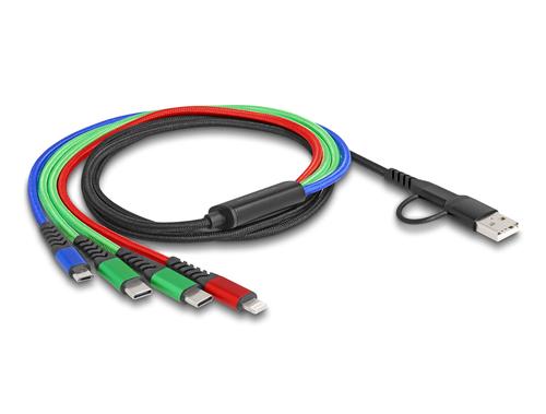 Delock 4 in 1 USB-A + USB-C to Lightning/Micro USB cable