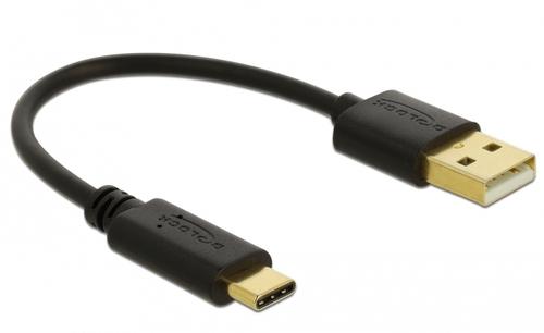 Delock USB Type-A to USB Type-C cable, 15 cm