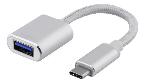 Deltaco USBC-1278 USB cable, USB 3.2 Gen 1 (3.1 Gen 1), 0.1 m, USB A, silver